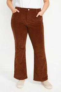 Old Navy höhere hoch geschnittene braune ausgestellte Cordhose geheime glatte Taschen 16 - Bild 1 von 10