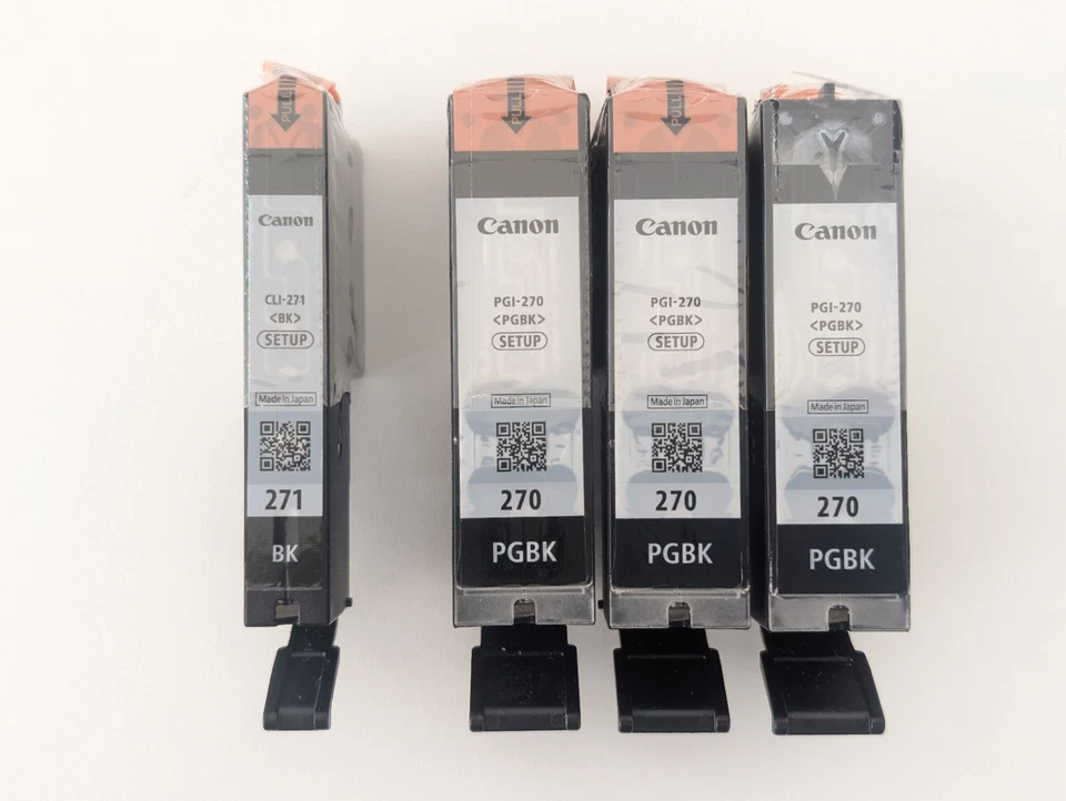 x4 Oem Canon CLI-270 & 271 Black Ink Cartridges Set pgk Original Canon Pixma ink - Image 1 of 1