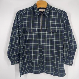 Claybrooke Outdoors Men’s Plaid Flannel 1/2 Zip Pullover Sz XL Wool Blend - Picture 1 of 5