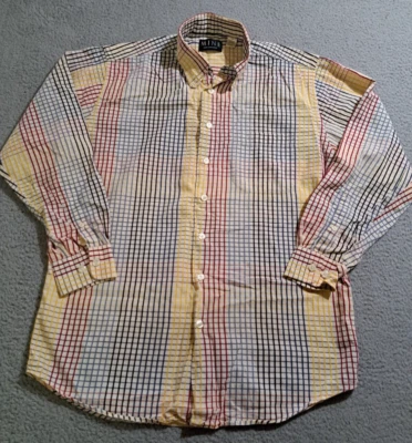 Camisa con botones de manga larga a cuadros multicolor MINE para hombre/talla mediana Foto 1 de 4