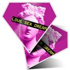2 x Diamond Stickers 7.5 cm - Apollo's Head Love Sex Dream Art  #21143