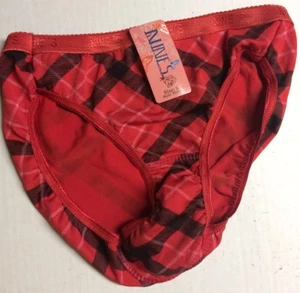 One Checkered (Black White Red) Women's Panty Underwear Size Small - Picture 1 of 4