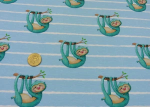 Lazy Days Hilco blau Baumwoll-Stretch-Jersey Kinderstoff 50 cm - Bild 1 von 1
