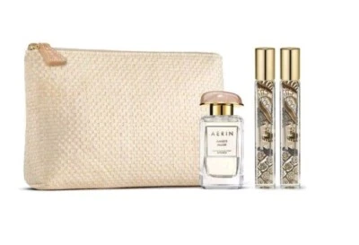 Aerin AMBER MUSK Eau de Parfum Spray 1.7 OZ y 2 X 0.24 OZ Aerosoles de Viaje y Bolsa Nuevo en Caja Foto 1 de 4