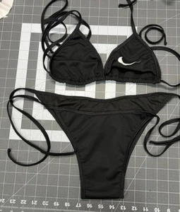 NWT Nike Black Bikini Top & Bottom Swimsuit Medium - Picture 1 of 4