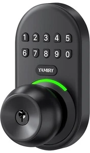 Yamiry Keypad Smart Türknaufschloss, Schlüsselloses Türöffnungsschloss für Mattschwarz - Bild 1 von 6