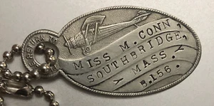 VTG Key Fob Tag: Lindbergh Airplane, Spirit of St. Louis; M Conn Southbridge MA - Picture 1 of 2