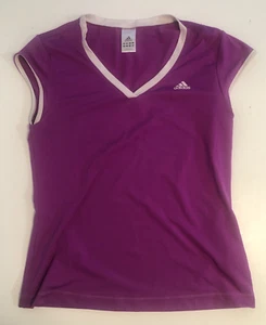 adidas ClimaLite Womens Athletic Top Medium Purple Fuchsia Tennis Pickleball EUC - Picture 1 of 5