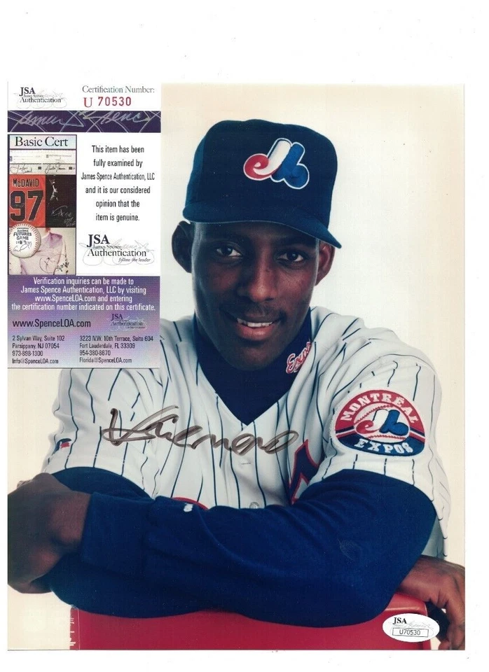 Vladimir Guerrero Montreal Expos HOF Signed 8x10 Photo JSA - Image 1 of 1
