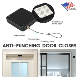 Punch-free Automatic Sensor Door Closer Self Closing Portable Home Office Doors - Picture 1 of 9