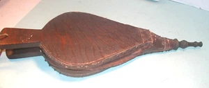 Fuelle de madera de cuero y metal de principios de 1900 - Imagen 1 de 3