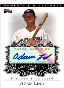 2007 Topps Moments and Milestones Rookie Autographs #AL Adam Lind - NM-MT - Imagen 1 de 2