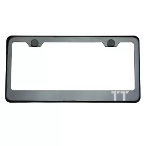 Titanium Gun Metal License Plate Frame TT Laser Etched Metal Screw Cap - Picture 1 of 8