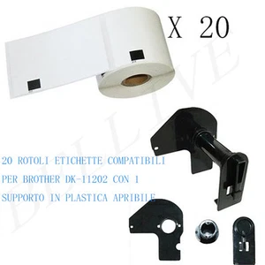 20 X Etichette Compatibile per Brother DK-11202 62mmX100mm QL-570 500 con Telaio - Foto 1 di 1