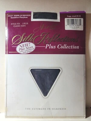 Pantimedias Hanes Silk Reflections Talla 2 Plus Clásicas Azul Marino Sandalia Estilo 910  Foto 1 de 4