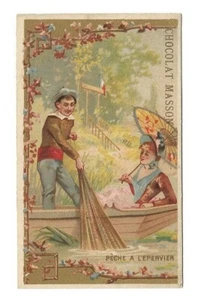 Pêche à l'épervier - - Chromo Chocolat Masson - Trade card - Picture 1 of 2