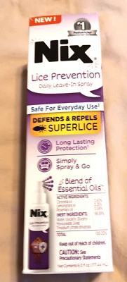 Nix Lice Prevention Daily Leave In Spray 3/2026 Citronela capim-limão alecrim - Imagem 1 de 4