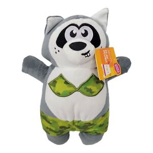 Leaps & Bounds Raccoon Squeaker Dog Pet Chew 6" Toy Camouflage Swimsuit