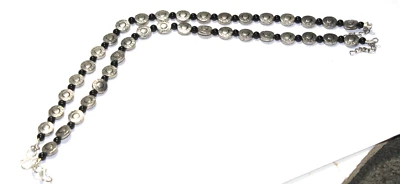 Tobillera nepalí hecha a mano con piedras preciosas de ónix negro tibetano joyería tamaño 11-12 pulgadas Foto 1 de 3