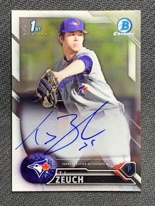 TJ Zeuch CDA-TZ Chrome Autograph Topps Baseball Card MLB 2016 - Picture 1 of 3