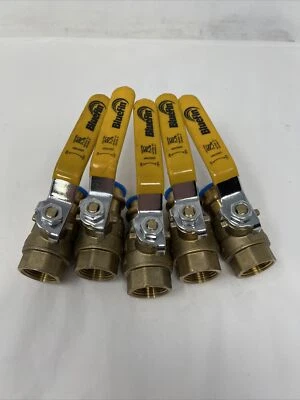 (Lot Of 5) Bluefin 3/4'' 250CWP Thread ST Ball Valve w End Nuts Lead Free - Image 1 of 4