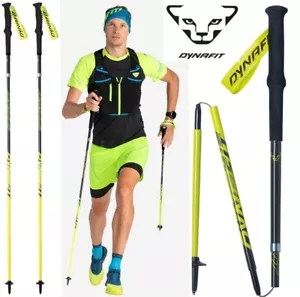 DYNAFIT pali da corsa verticali professionali in carbonio pieghevoli 3 sezioni ultraleggeri 125 cm - Foto 1 di 10