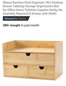 Wisuce Bamboo Desk Organizer, Mini Desktop Drawer Tabletop Storage Organiz. #845 - Picture 1 of 16