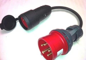 CEE Adapter Starkstrom 16 A CEE Stecker auf 230V Schuko Kupplung IP 44 300698 - Bild 1 von 5