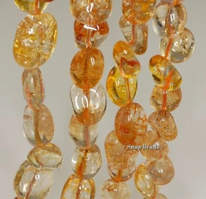 22X12-12X10 MM CITRIN QUARZ EDELSTEIN NUGGET LOSE PERLEN 7 Zoll - Bild 1 von 4