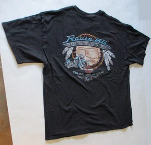 T-shirt Harley Davidson Motorcycles Route 66 Tulsa OK vintage tasca 2001 XL - Foto 1 di 10