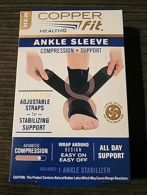 Copper Fit Ankle Sleeve Compression + Support - Size S/M — 第 1/3 张图片