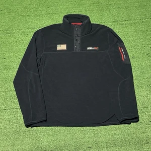 RLX Ralph Lauren Sweater Mens XL USA Flag Golf 1/4 Snap T Fllece Pullover - Picture 1 of 4