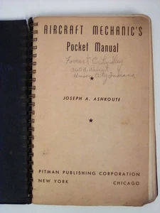 Aircraft Mechanics Pocket Manual, 1941 Pitman Publishing, by Joseph A. Ashkouti - Bild 1 von 8