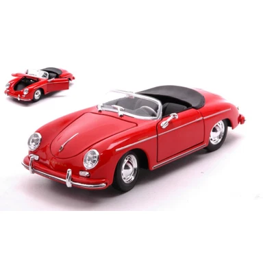 PORSCHE 356A SPEEDSTER 1959 RED 1:24 Welly Auto Stradali Modellino Nuovo - Immagine 1 di 3