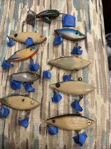 Lote de 9 señuelos de pesca vintage flotadores Top Water CrankBait - Imagen 1 de 21