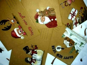 Handmade Envelopes Hand Painted Seasonal Christmas Gifts Summer Greeting Cards - Picture 1 of 21