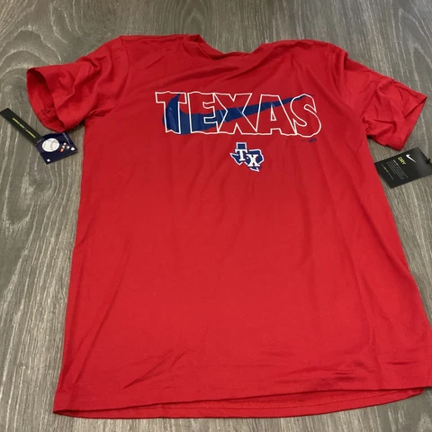 Texas Rangers Nike Red Blue Men’s Size: 2XL Shirt Tee Dry NWT Cover
