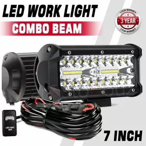 2x 7inch LED Work Light Bar Flood Spot DRL Fog Lamp Offroad Driving Truck w/Wire - Picture 1 of 12