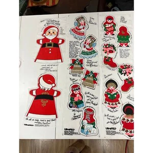 Vtg 70's UltraFelt Stuffed Ornaments Fabric Panes DIY Christmas Cut Sew Craft - Picture 1 of 6