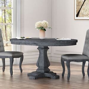 Judith Rustic Wood Expandable Oval Dining Table