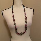 Women’s Long Beaded Necklace Multi Color Some Wood / Metal