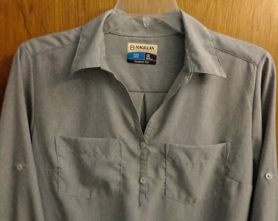 Camisa Pullover Gris Senderismo Peces Aire Libre Magallanes Top Mujer 1X 48" Pecho Foto 1 de 4