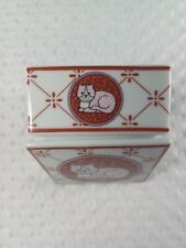 Collectible Pink & Red Decorative Calico Cat Trinket/Jewelry Box