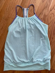 IVIVVA Girl’s Size 14 Double Dutch Tank Top Blue Green Lululemon - Picture 1 of 5