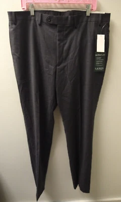 Pantalones Ralph Lauren Mezcla Lana Embry Ultraflex Gris Carbón 38 29 Meas 34 Foto 1 de 4