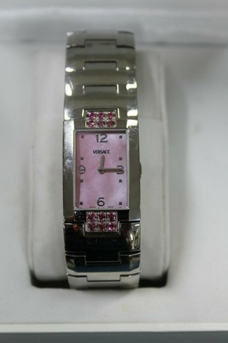 Orologio da polso donna Versace CSQ99 originale funzionante nuovo batteria pietre rosa Swiss Made