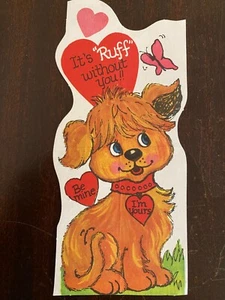 Vintage Valentine Card, Brown Dog - Picture 1 of 1