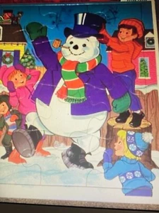 1985 Golden Frame Tray Puzzle Frosty The Snowman 12 pieces Christmas puzzle - Picture 1 of 7