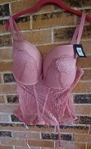NWTD Frederick's of Hollywood Arielle Lace Padded Cup Boned Corset Size 2X - Picture 1 of 6