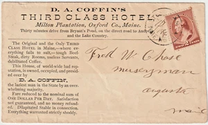 Milton Plantation 1886 2c #210 HUMOR COVER DA Coffin's Third Class Hotel (g361) - Picture 1 of 2